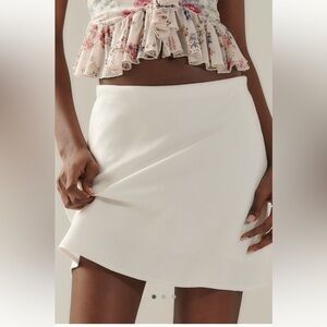Anthropologie White Mini Skirt